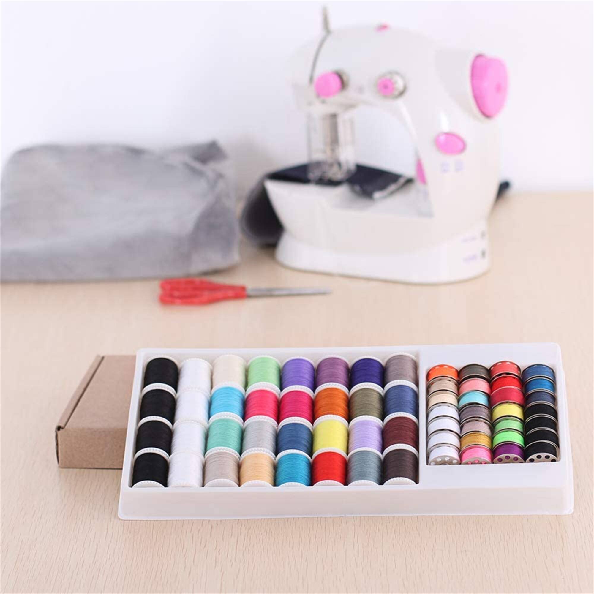 NEX™ Cute Pink Dual Speed Full-Range Sewing Machine with Bobbins & Sewing Thread